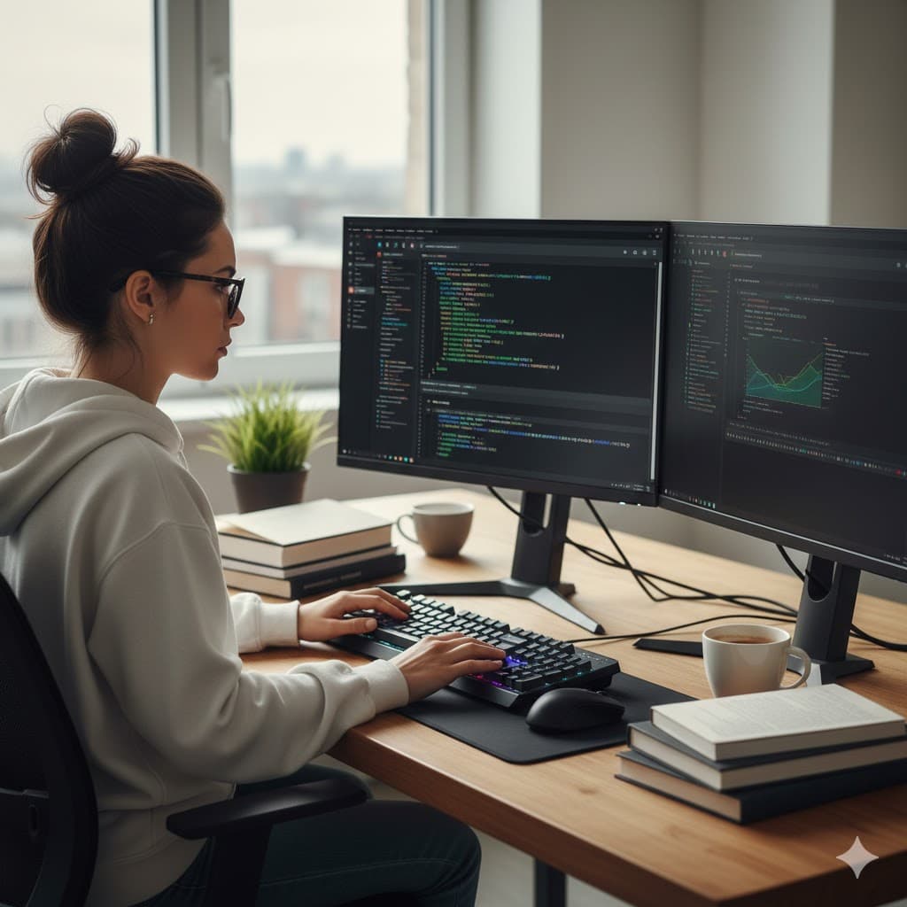 Korepetytor z matematyki wyjaśnia zadanie przy tablicy